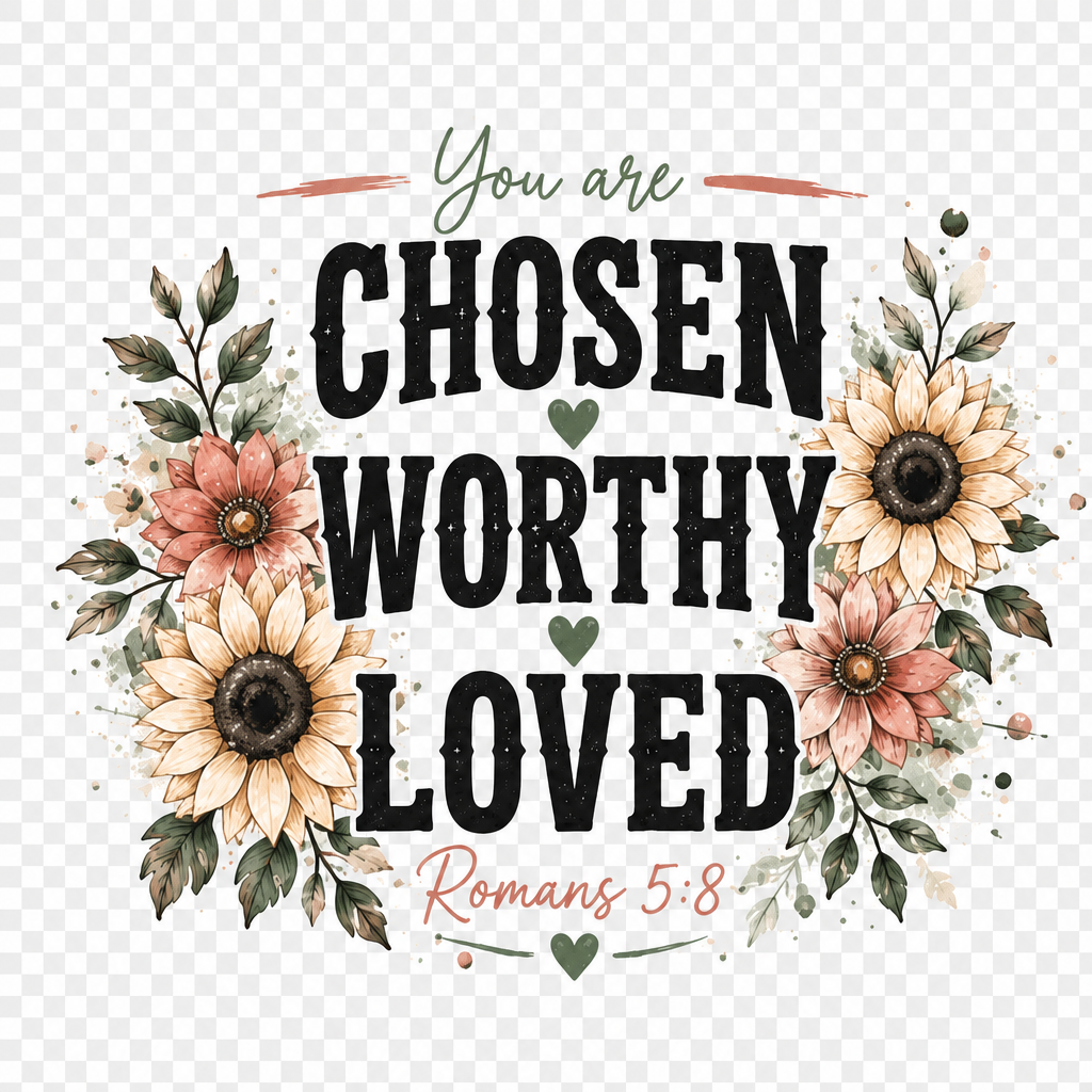 You Are Chosen Worthy Loved Tee women’s Christian apparelYou Are Chosen Worthy Loved Tee women’s Christian apparel